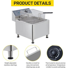 11L Stainless Steel Deep Fryer with Basket