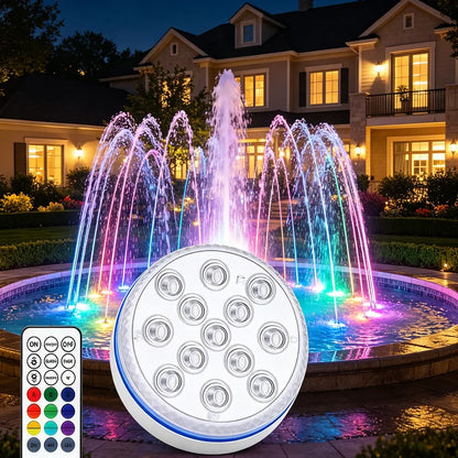 IP68 Waterproof Submersible LED Pool Light – Color-Changing RGB Underwater Lamp for Swimming Pools & Ponds
