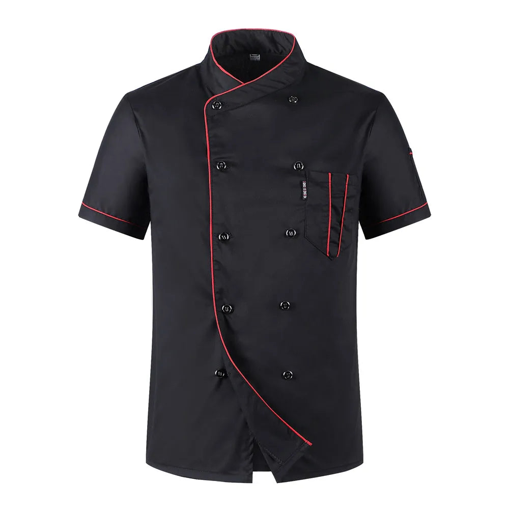 Short Sleeve Breathable Double Breasted Chef Jacket