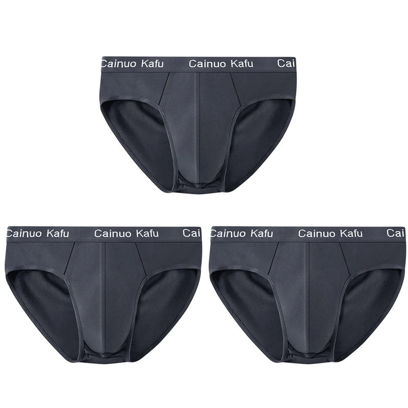 1/3Pcs Men's Breathable Bulge Pouch Briefs - Soft Elastic Plus Size Underwear
