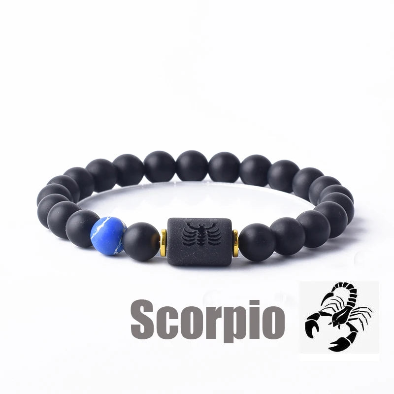 12 Zodiac Sign Constellation Beaded Charm Bracelet