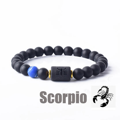 12 Zodiac Sign Constellation Beaded Charm Bracelet