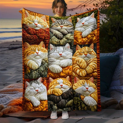 Cute Cat Print Blanket