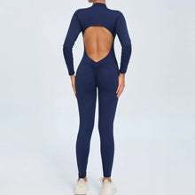 Seamless Zippered Long-Sleeved One-Piece Jumpsuit