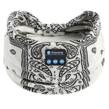 Wireless Bluetooth Floral Print Headband Headphones with Headset Microphone