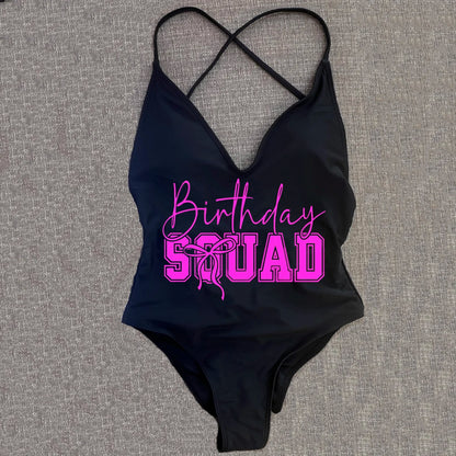 Padded One Piece Swimsuit Birthday Bathing Suit