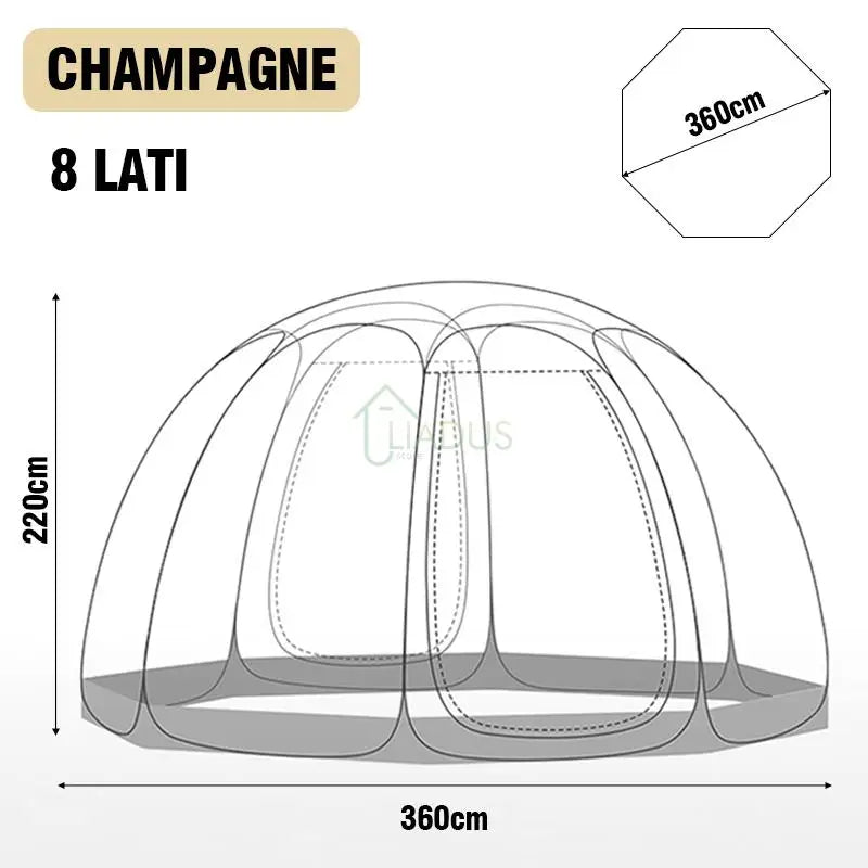 Transparent Dome Tent for 4-8 People Mushroom Shaped