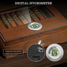 Cedar Wood Desktop Humidors Case with Digital Hygrometer, Humidifier & Divider