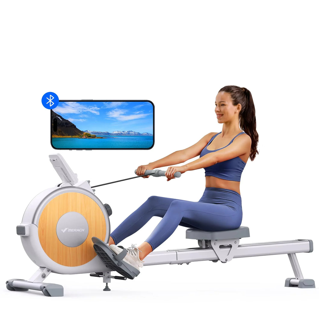 Foldable Magnetic Rowing Machine with 16 Silent Resistance Levels
