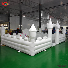 Inflatable 6x4m Pink Ball Pit White Wedding Bounce House Inflatable Ball Pool with Blower