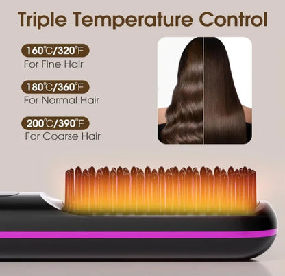 Professional Negative Ion Hair Straightener Brush & Styler