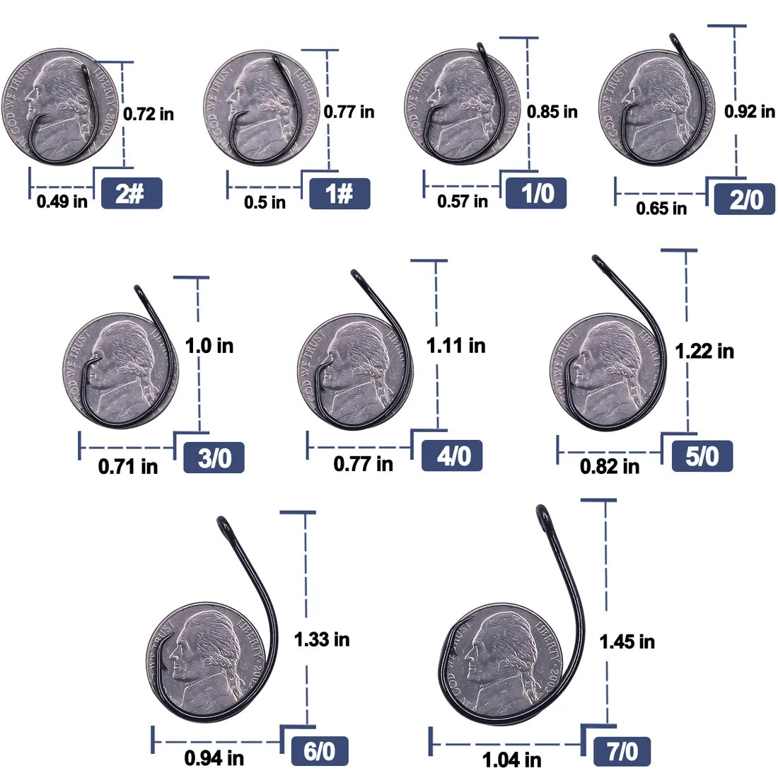 9KM Inline Wide Gap Circle Hooks Set