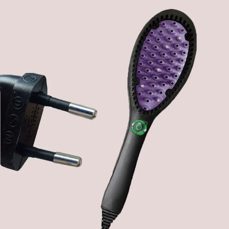 2-in-1 Ceramic Hair Straightener & Smoothing Brush