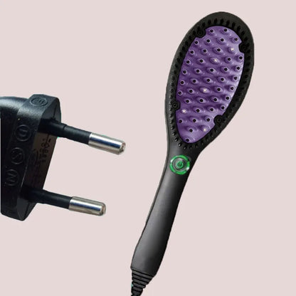 2-in-1 Ceramic Hair Straightener & Smoothing Brush