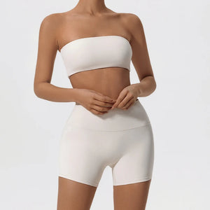 Ctenkevet Two Piece Crop Top and High Waist Shorts Set