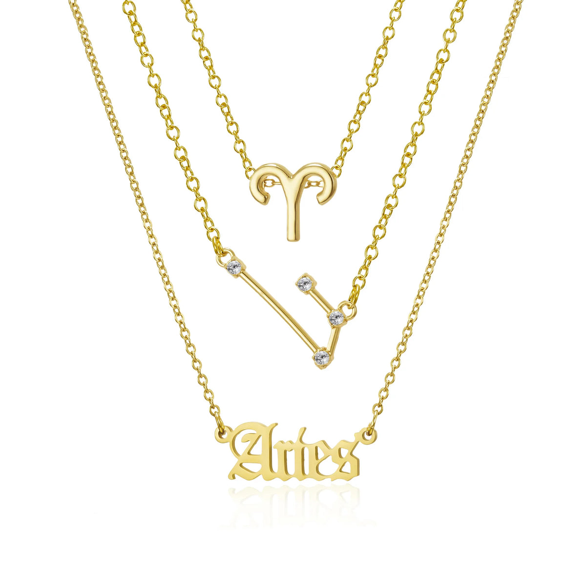 3-Piece Zodiac Constellation Layered Pendant Necklace Set