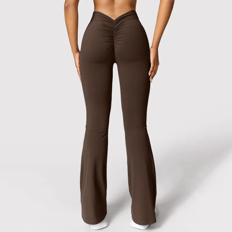 Flare Leg V-Cut High Waist Leggings