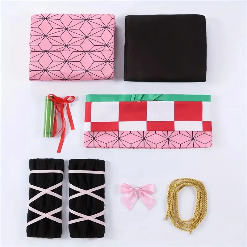 Demon Slayer Kamado Nezuko Cosplay Costume Set for Women & Kids