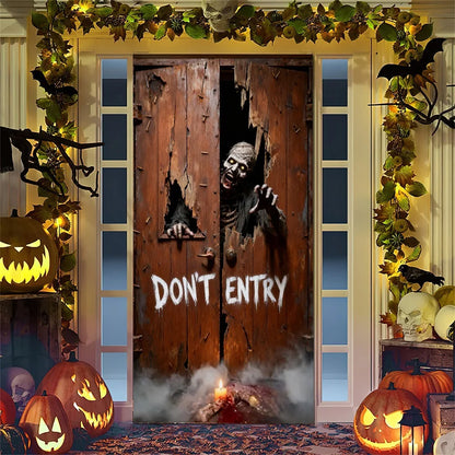 Spooky Ghostly Clown Door Curtain Backdrop