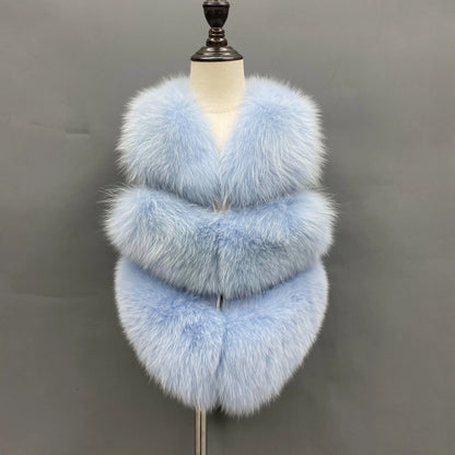 Girls' Genuine Fox Fur Vest - High-End Winter Gilet