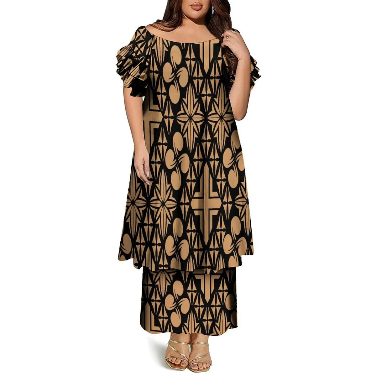 Women’s Plus Size Bohemian Floral Print Maxi Dress – Casual O-Neck Ankle-Length Dress