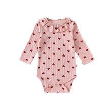 Heart Print Baby Girl 100% Cotton Long Sleeve Romper