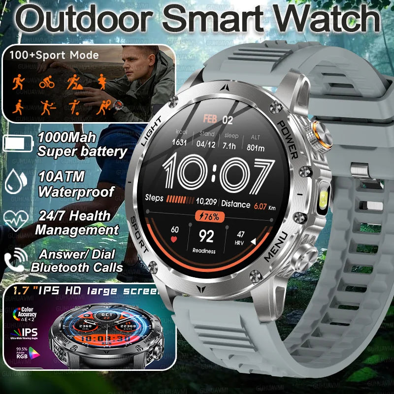 Military Smart Watch 1000Mah Battery