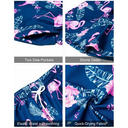 Men's Tropical Hawaiian Printed Short Sleeve Shirt & Shorts 2-Piece Suit Set