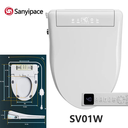 Sanyipace Smart Toilet Seat with Dual Nozzle for Rear Wash