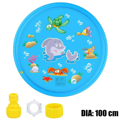 Kids Inflatable Water Sprinkler Splash Pad - Outdoor Lawn & Pool Play Mat