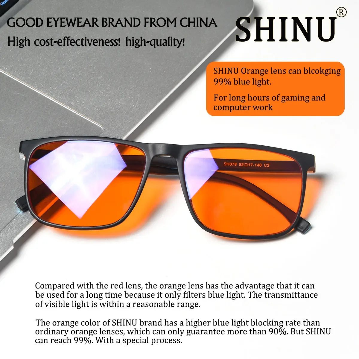 Blue Light Blocking Eliminate Eye Strain Glasses