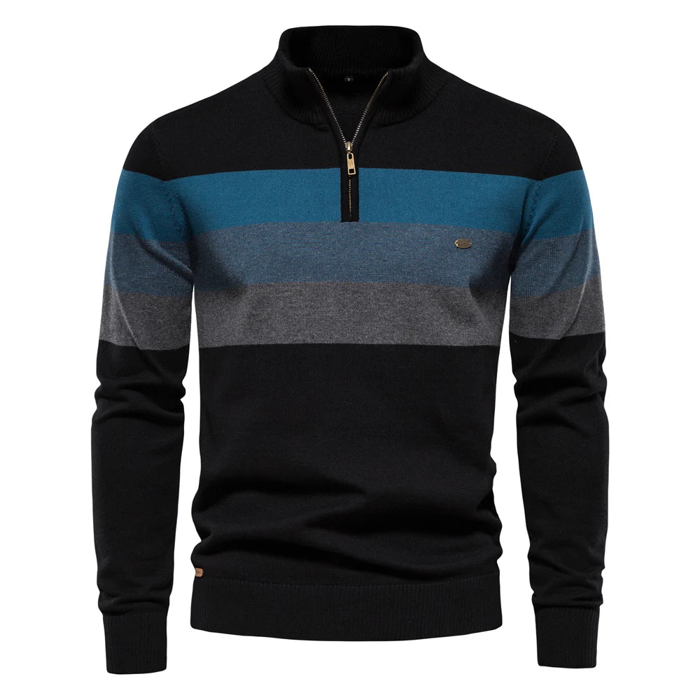 Cotton Mock Neck Stand Collar Sweaters