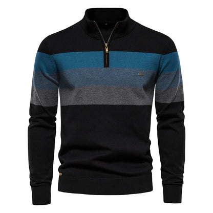 Cotton Mock Neck Stand Collar Sweaters