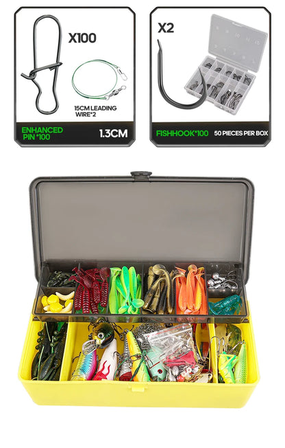 TAIYU Multi-Piece Fishing Lures & Tackle Kit with Soft & Hard Baits