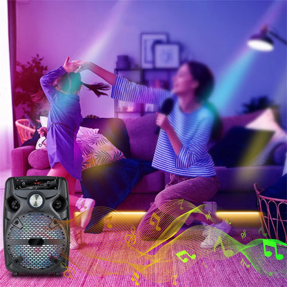 1100W Portable Bluetooth Party Speaker with 8" Subwoofer, Tripod Stand & Microphone
