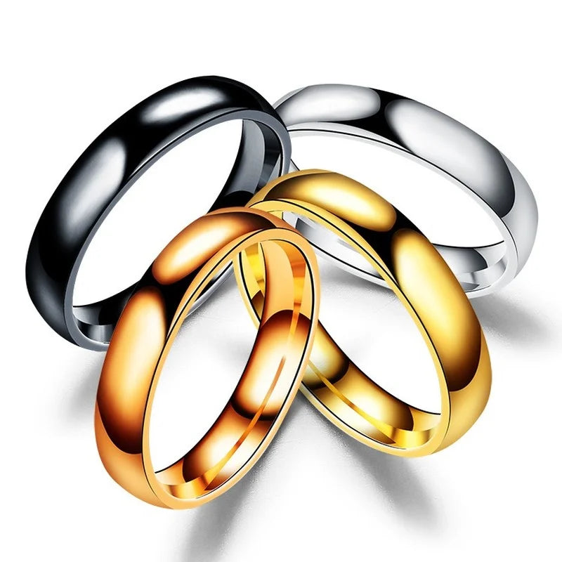 Simple 6mm Titanium Wedding Band - Hypoallergenic Couple Ring
