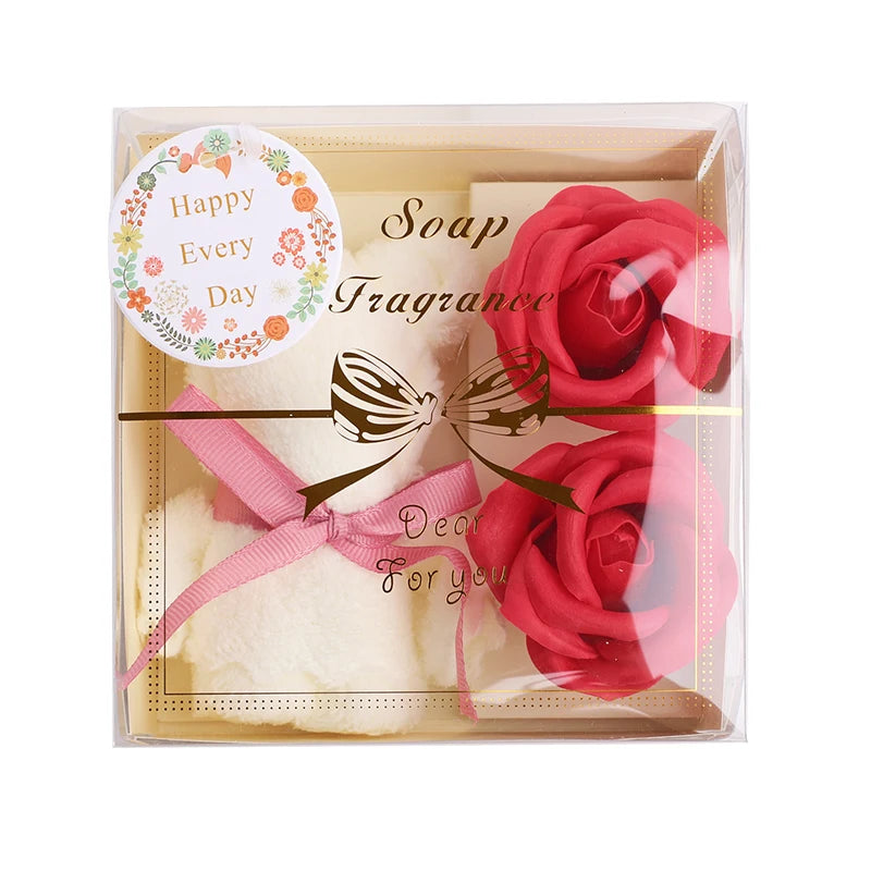 Towel Bear Soap Flower Gift Box