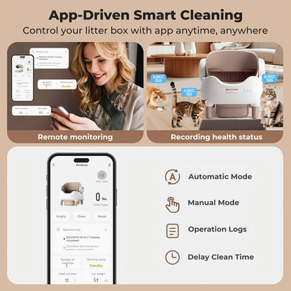 Lunapurr Self Cleaning Large Capacity Automatic Cat Litter Box