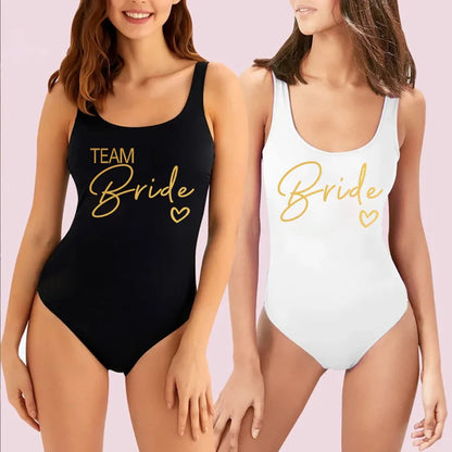 Women’s "Bride" & "Team Bride" One-Piece Swimsuit