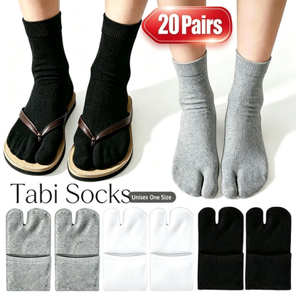 Women's Japanese Split-Toe Tabi Crew Socks