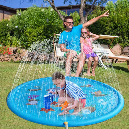 Kids Inflatable Water Sprinkler Splash Pad - Outdoor Lawn & Pool Play Mat