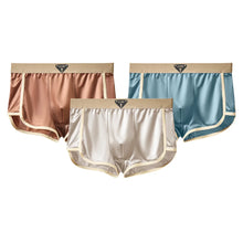 3PCS Solid Satin-like Boxers