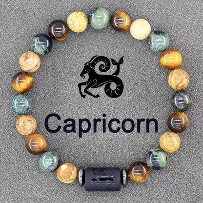 12 Zodiac Sign Constellation Beaded Charm Bracelet