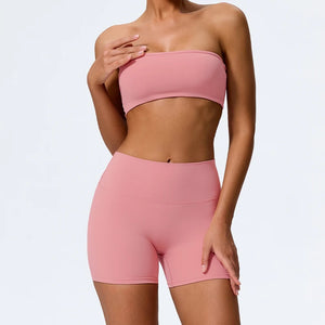 Ctenkevet Two Piece Crop Top and High Waist Shorts Set