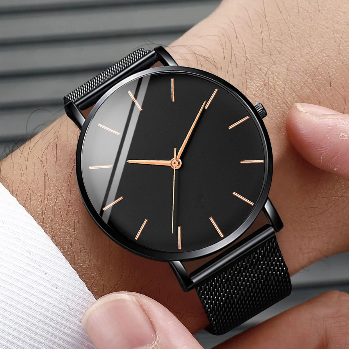 Ultra Thin Stainless Steel Mesh Belt Quartz Watch