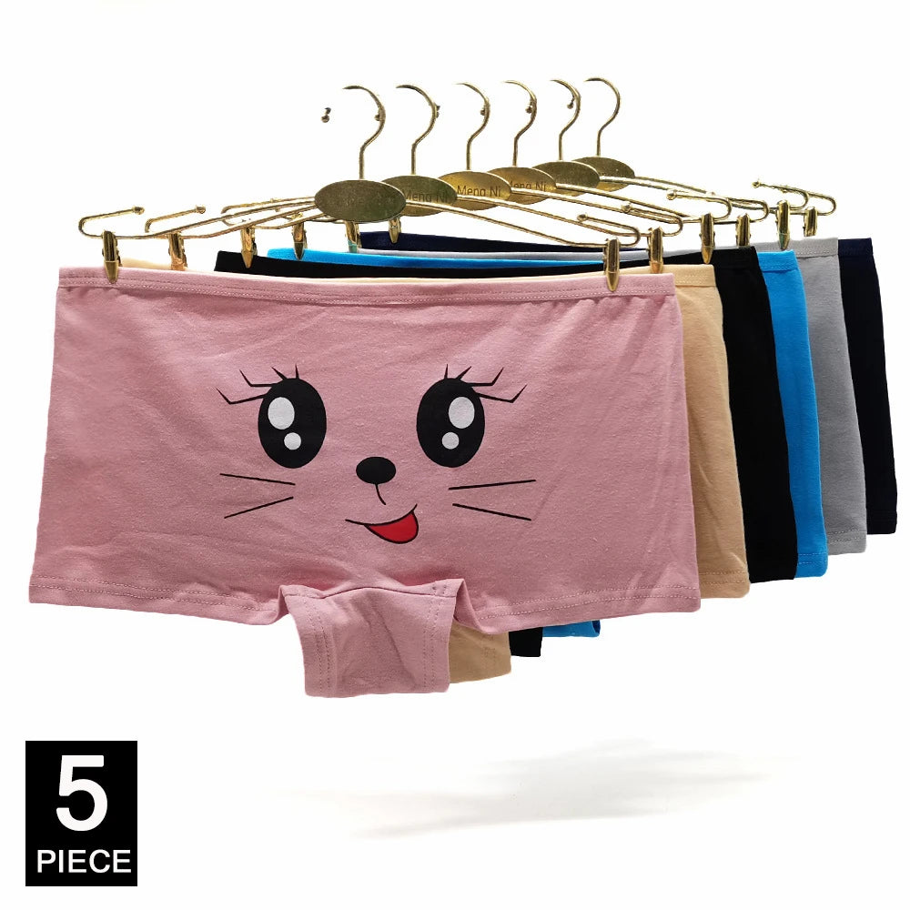 5Pcs Cotton Low Rise Boyshorts