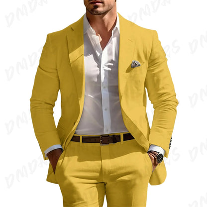 Men’s Formal Slim-Fit Suit Set – Premium Single-Breasted Wedding & Business Tuxedo