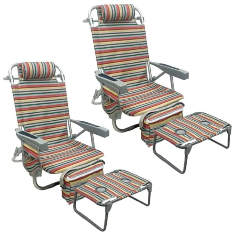Backpack Beach Chair with Folding Camping Table