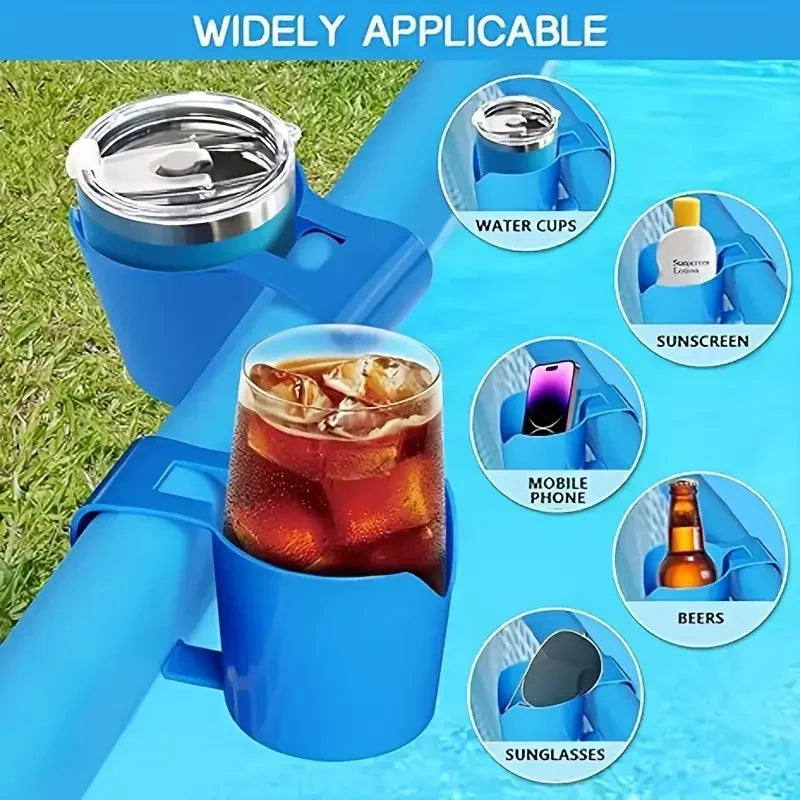 Heavy Duty Poolside Cup Holder & Hanging Organizer