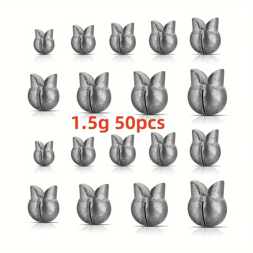 50Pcs Removable Split Shot Fishing Weights